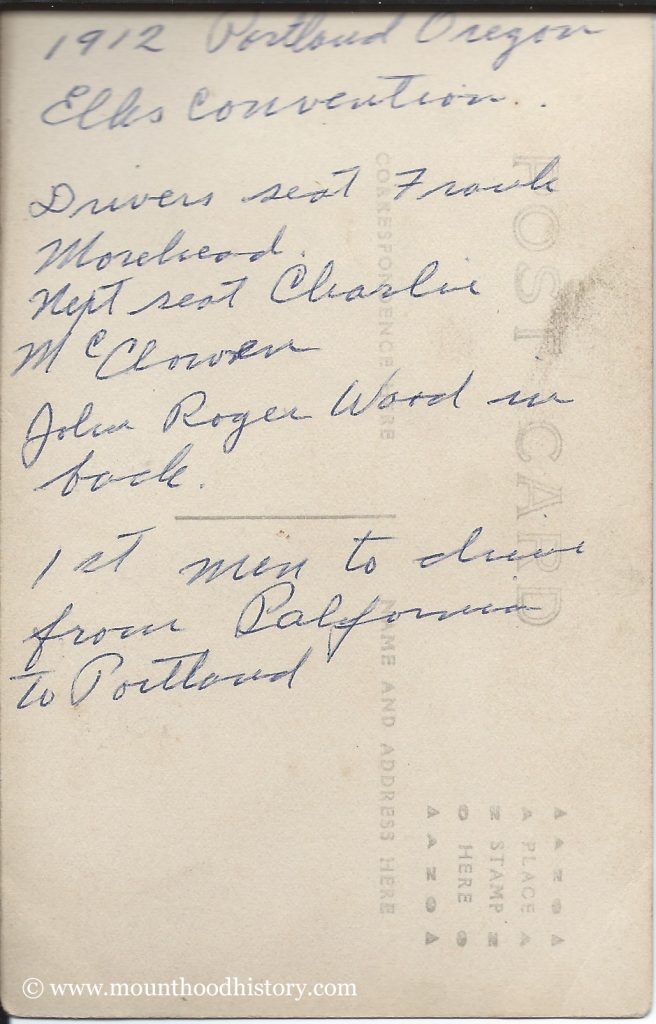 Note on back of photo