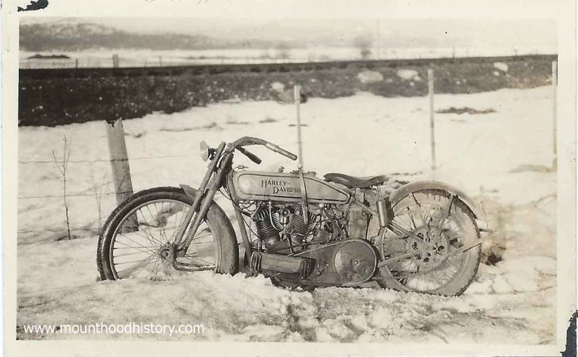 A Harley on the Columbia River Highway