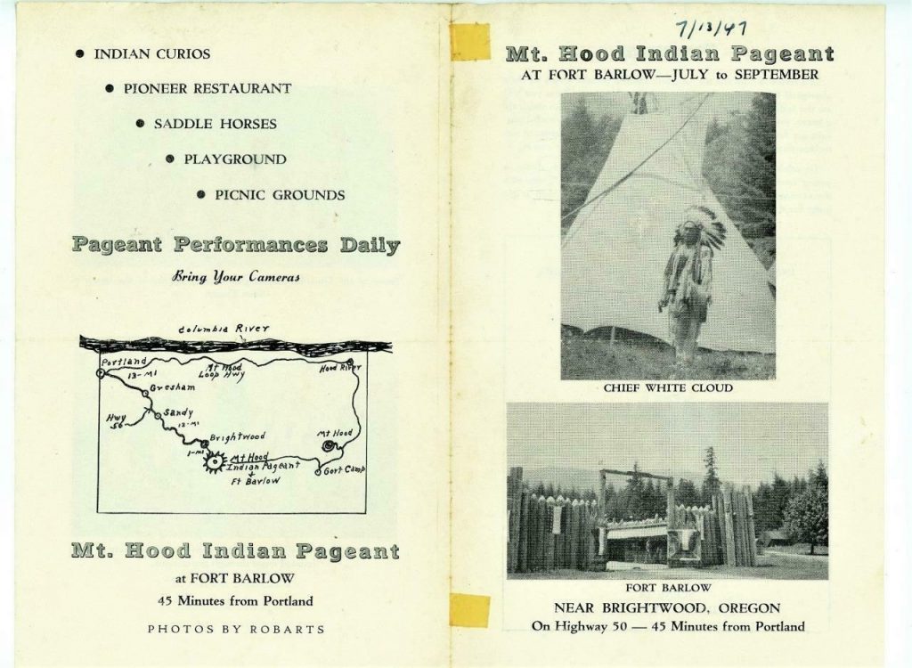 Mt Hood Indian Pageant Flyer
