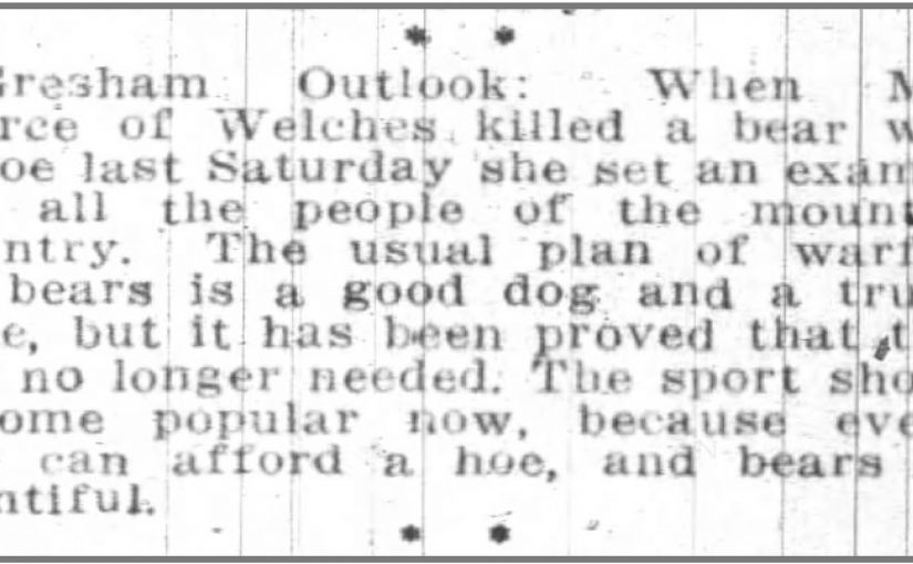 Welches Oregon Bear Hoe Portland Oregon Daily Journal 20 March 1915